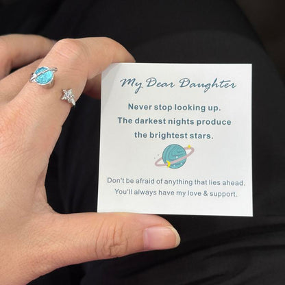 Star and Moon Ring For Daughter